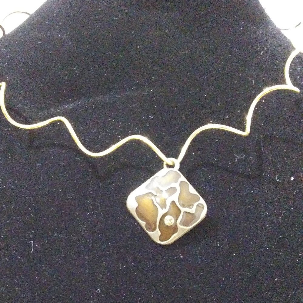 Leopard Pattern Necklace Earring Set - Picture 2 of 3